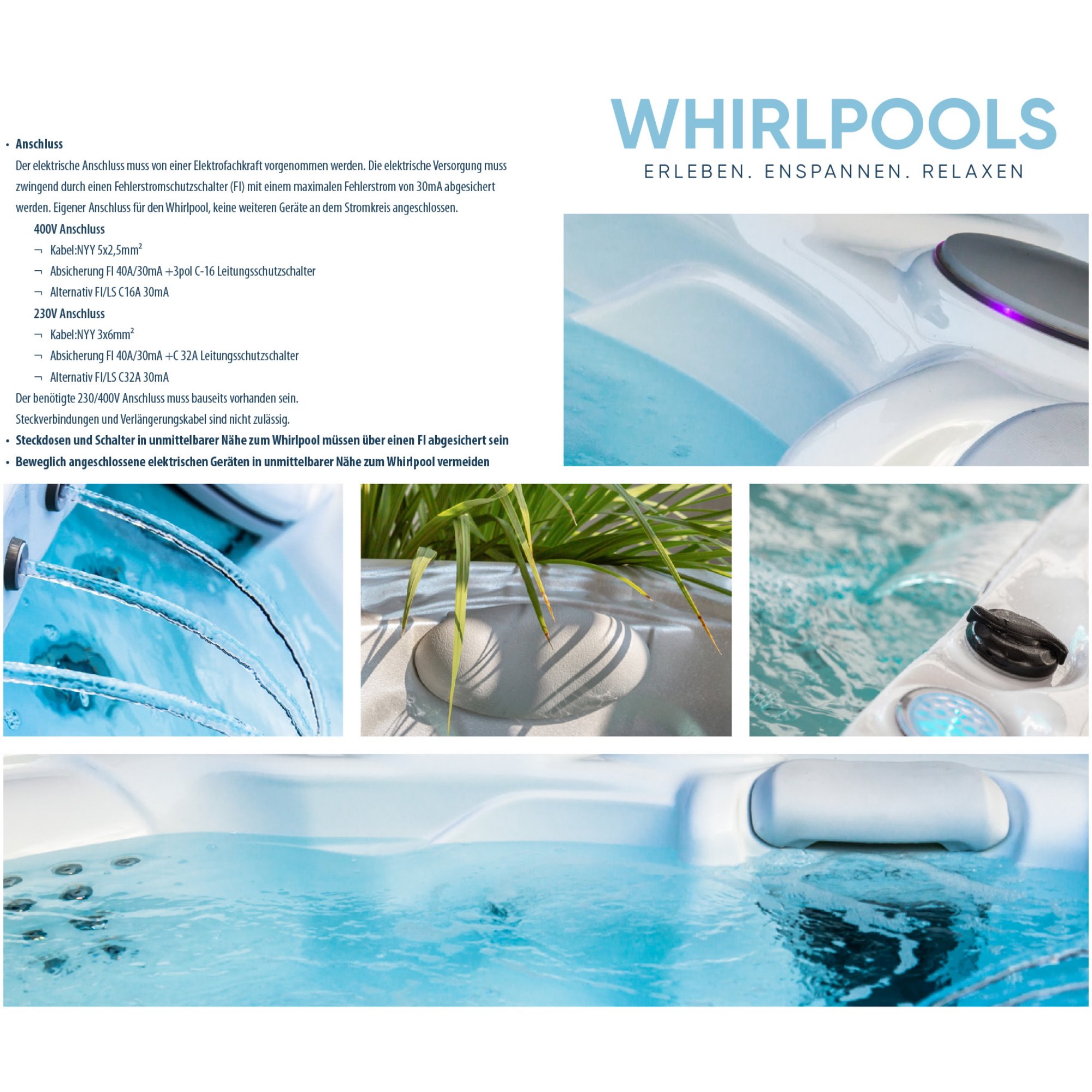 Whirlpool SPA Correll Classic 1100l, 200x200x82cm, 30 Düsen